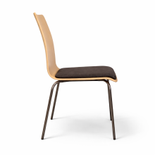 Drevená jedálenská stolička s čalúneným sedadlom, EATSEAT ICH SHELL WOOD