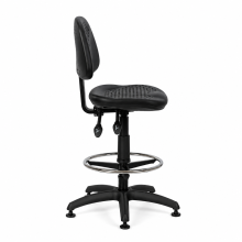 Priemyselná stolička s kruhovou opierkou a na klzákoch, COMFORT PLUS/FIX 