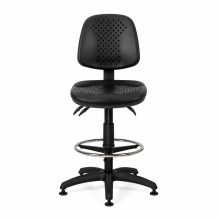 Priemyselná stolička s kruhovou opierkou a na klzákoch, COMFORT PLUS/FIX 