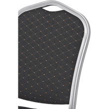 Sálová stolička so strieborným rámom a čiernym poťahom, HALLSEAT MX SMOOTH SR/BK
