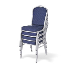 Stolička so strieborným rámom a modrým poťahom, HALLSEAT MX STRONG SR/BE