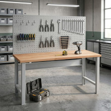 Perfopanel k pracovným stolom so šírkou 1500 mm, MODULBENCH GE PERFO 1500 SET 7035