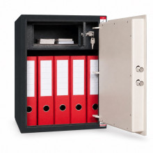 Bezpečnostná schránka s elektronickým zámkom, čierno-biela, SAFECAB PT 500/380/365 ELK 7016/9001