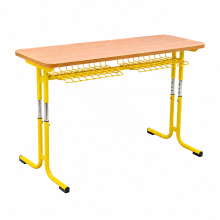 Školská lavica, výškovo nastaviteľná, 2-miestna - RAL 1021