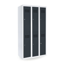 6-dverová šatníková skriňa s krátkymi dverami, LOCKER H 3/6