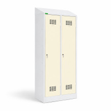 2-dverová šatníková skriňa s prepážkou a šikmou strieškou, LOCKERPLUS H 2 BW TOP