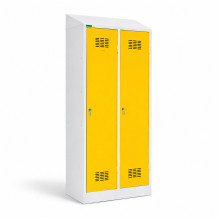2-dverová šatníková skriňa s prepážkou a šikmou strieškou, LOCKERPLUS H 2 BW TOP
