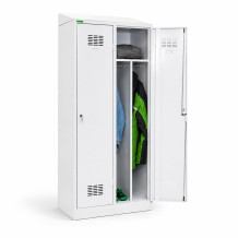 2-dverová šatníková skriňa s prepážkou a šikmou strieškou, LOCKERPLUS H 2 BW TOP