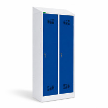 2-dverová šatníková skriňa s prepážkou a šikmou strieškou, LOCKERPLUS H 2 BW TOP