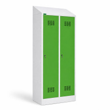 2-dverová šatníková skriňa s prepážkou a šikmou strieškou, LOCKERPLUS H 2 BW TOP