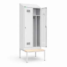 2-dverová šatníková skriňa s prepážkou a šikmou strieškou, LOCKERPLUS H 2 BW TOP