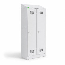 2-dverová šatníková skriňa s prepážkou a šikmou strieškou, LOCKERPLUS H 2 BW TOP