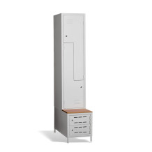 2+2-dverová šatníková skriňa so Z-kovými dverami, zabudovanou lavicou a skriňami na obuv, COMFORT H Z2 400