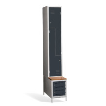 2+2-dverová šatníková skriňa so Z-kovými dverami, zabudovanou lavicou a skriňami na obuv, COMFORT H Z2 300