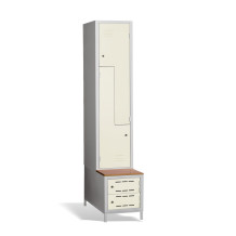 2+2-dverová šatníková skriňa so Z-kovými dverami, zabudovanou lavicou a skriňami na obuv, COMFORT H Z2 400
