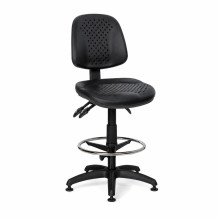 Priemyselná stolička s kruhovou opierkou a na klzákoch, COMFORT PLUS/FIX 