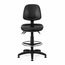 Priemyselná stolička s kruhovou opierkou a na klzákoch, COMFORT PLUS/FIX 
