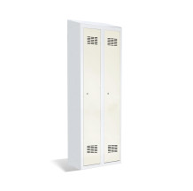 2-dverová šatníková skriňa s prepážkou a zabudovanou šikmou strieškou, LOCKER H 2 BWM TOP SHELF 