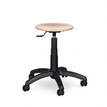 WORKSEAT AN TABU WOOD R | Priemyselná stolička drevená na kolieskach