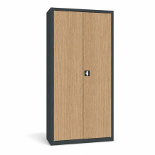 Kancelárska skrinka s drevenou dyhou na dverách, DOCUCAB WOOD M 1990/1000/435 7016/OAK 