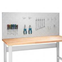 Perfopanel k pracovným stolom so šírkou 1500 mm, MODULBENCH GE PERFO 1500 SET 7035