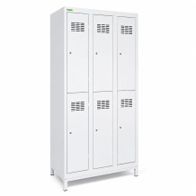 6-dverová šatníková skriňa s krátkymi dverami, LOCKER H 3/6