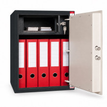 Bezpečnostná schránka s elektronickým zámkom, čierno-biela, SAFECAB PT 500/380/365 ELK 7016/9001