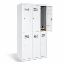6-dverová šatníková skriňa s krátkymi dverami, LOCKER H 3/6