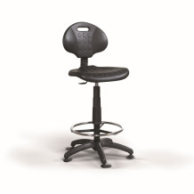 WORKSEAT AN CLASSIC HIGH F | Zvýšená priemyselná stolička s kruhovou opierkou na klzákoch