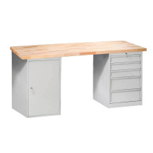 MODULBENCH GE 1700 CC1CD5 | Pracovný stôl so skrinkou a 5 zásuvkami, 1700 mm
