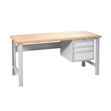 MODULBENCH GE 1700 D3 UD | Pracovný stôl s 3 závesnými zásuvkami a nastaviteľnými nohami, 1700 mm