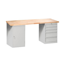 MODULBENCH GE 2000 CC1CD5 | Pracovný stôl so skrinkou a 5 zásuvkami, 2000 mm
