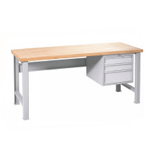  MODULBENCH GE 2000 D3 | Pracovný stôl s 3 závesnými zásuvkami a pevnými nohami, 2000 mm
