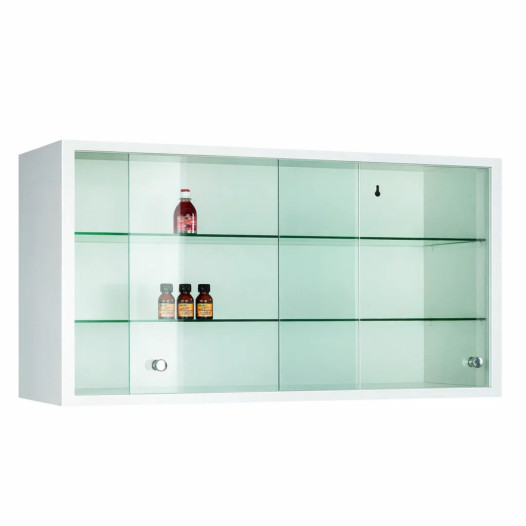 Závesná skriňa na lieky s presklenými dverami, WALLCAB M 500/1000/250 9010