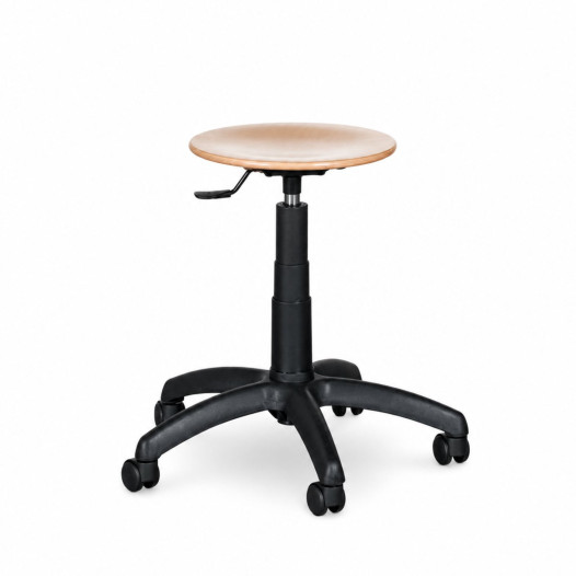 WORKSEAT AN TABU WOOD R | Priemyselná stolička drevená na kolieskach