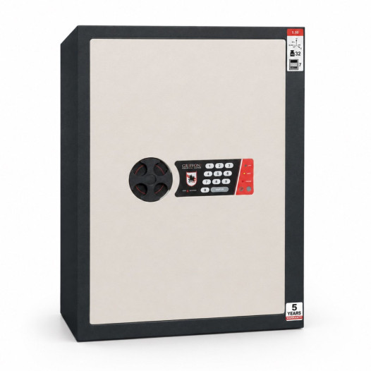 Bezpečnostná schránka s elektronickým zámkom, čierno-biela, SAFECAB PT 500/380/365 ELK 7016/9001