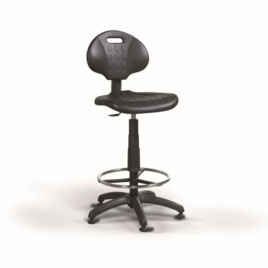 WORKSEAT AN CLASSIC HIGH F | Zvýšená priemyselná stolička s kruhovou opierkou na klzákoch