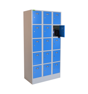 VBOX M 3/15 5012 | Blauer Wertfachschrank mit 15 Fächer
