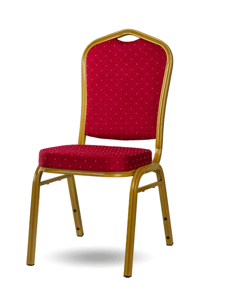 HALLSEAT MX STRONG GD/RD | Židle se zlatým rámem a červeným potahem